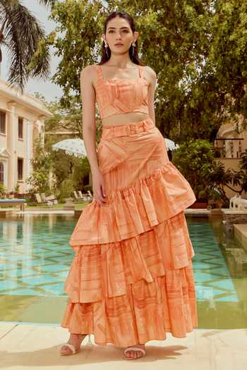 House Of Eda Jamie Pattern Top With Skirt 