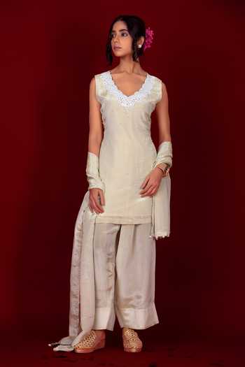 Label Niyami Embroidered Kurta & Farshi Salwar Set 