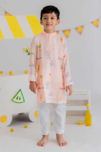 MR Brat Carnival Print Kurta With Pyjama 