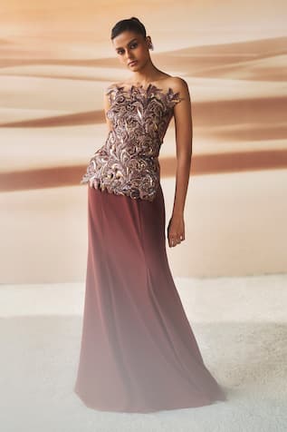 Pankaj & Nidhi Araquis Mystique Desert Spice Corset Gown 