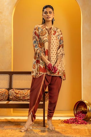 Soup By Sougat Paul Rangtara Embellished Kurta & Dhoti Pant Set 
