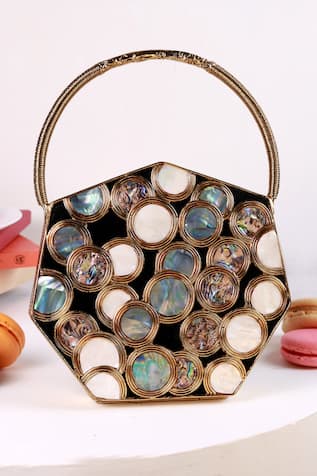 The Tan Clan Alira Brass Clutch With Handle 