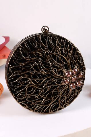 The Tan Clan Vana Brass Clutch 