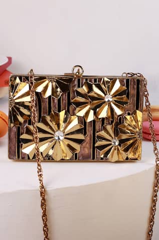 The Tan Clan Elsa Brass Clutch 