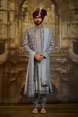 Nitika Gujral Chanderi & Silk Sherwani Set 