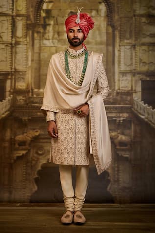 Nitika Gujral Floral Embroidered Sherwani Set 