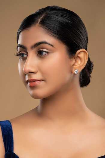 Sica Jewellery 925 Silver Saroja Embellished Stud Earrings 