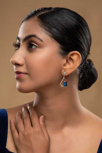 Sica Jewellery 925 Silver Agastyam Butterfly Drop Earrings 