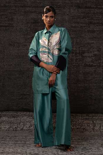 Eeda Floral Pattern Shirt With Pant 