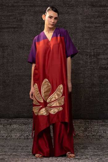 Eeda Floral Pattern Kurta With Palazzo 