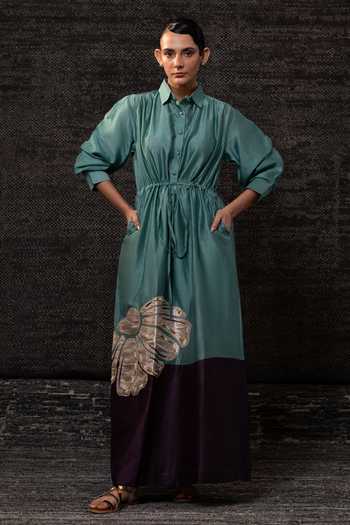 Eeda Floral Pattern Shirt Dress 