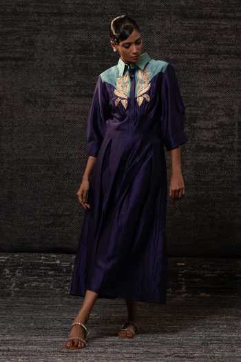 Eeda Contrast Yoke Dress 