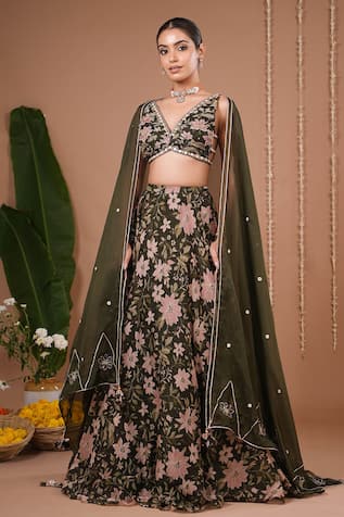 Ahi Clothing Floral Pattern Lehenga Set 