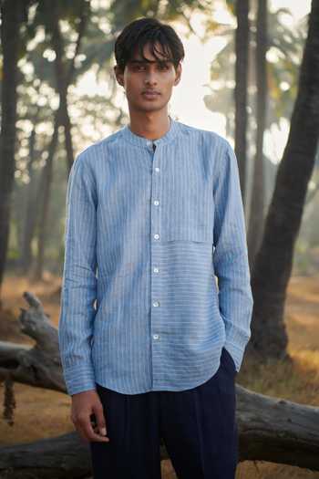 Saphed Band Collar Shirt 