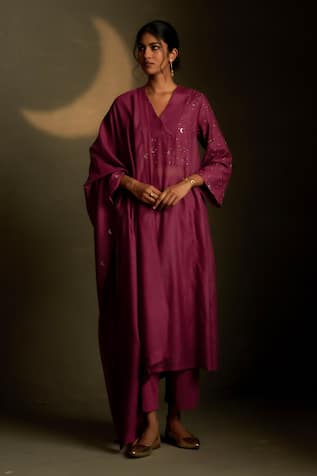Charkhee Moon Pattern Kurta Set 