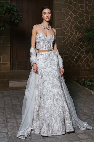 Mishru Maisie Embroidered Corset & Skirt Set 