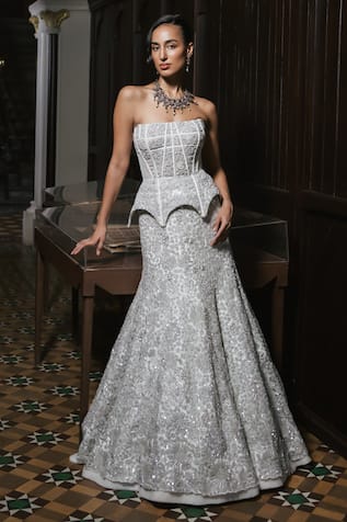 Mishru Rheia Embroidered Corset & Skirt Set 