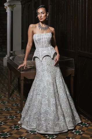 Mishru Rheia Embroidered Corset & Skirt Set 