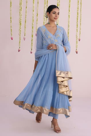 Myaara Chanderi Angarkha Pant Set 