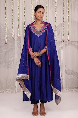 Myaara Chanderi Anarkali Pant Set 