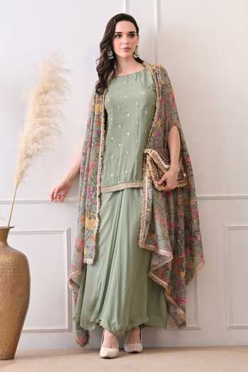 Peenacolada Floral Pattern Cape & Skirt Set 
