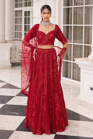 Nidhika Shekhar Ullas E Pramod Embroidered Lehenga Set 