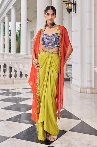 Nidhika Shekhar Ullusat Embroidered Cape & Skirt Set 
