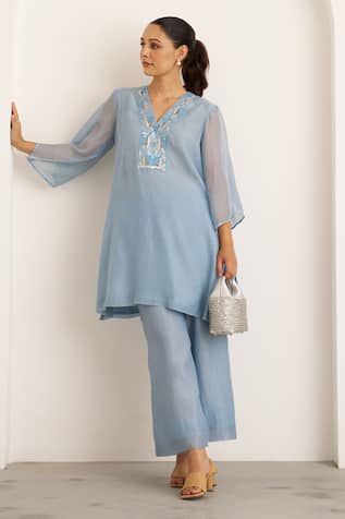 Vaaya Mul Chanderi Kurta With Pant 