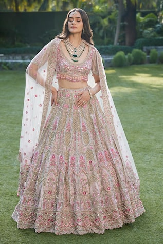 Roqa Jazira Pink Bridal Lehenga Set 