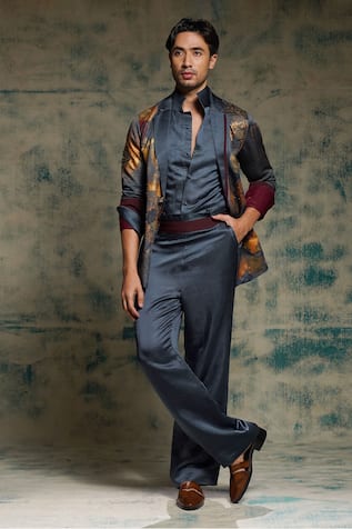Jatin Malik Hand Painted Concept Blazer Set 