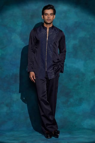 Jatin Malik Hand Embroidered Concept Blazer Set 