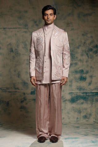 Jatin Malik Hand Embroidered Blazer Set 