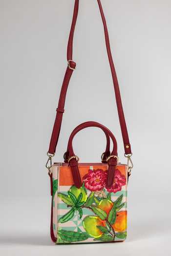 The Garnish Company Melona Mango & Banana Print Dual Strap Tote Bag 