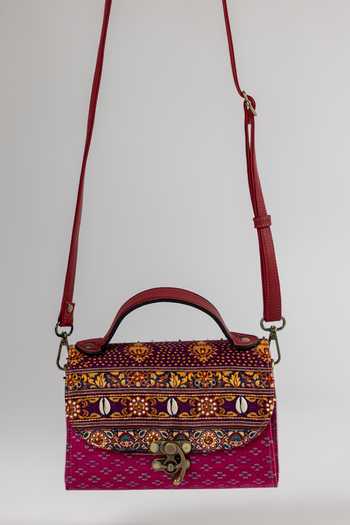 The Garnish Company Avani Bandhej Print Dual Handle Bag 