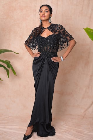 Vridhi Somaani Mindy Embroidered Cape & Skirt Set 