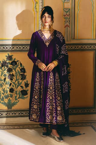 Pink City By Sarika Pankaj Floral Pattern Anarkali Set 