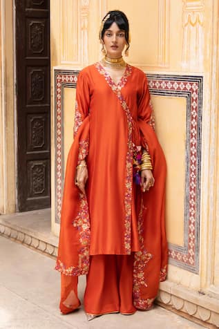 Pink City By Sarika Naarangee Angrakha Kurta Set 