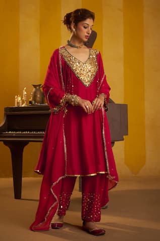 Hirika & Dhruti Hand Work Kurta, Embroidered Pant & Dupatta 