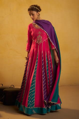 Hirika & Dhruti Gota Anarkali & Dupatta Set 