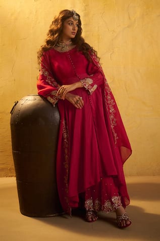 Hirika & Dhruti Hand Embroidered Anarkali Sharara Set 