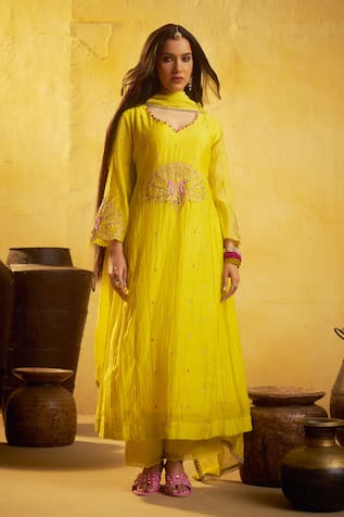 Hirika & Dhruti Marodi Work Anarkali, Pant & Chitta Dupatta Set 