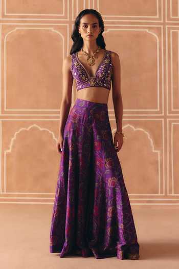 Drishti & Zahabia Cross Stitch Print Pant Set 