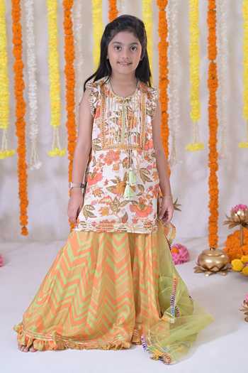 The Plum Bum Floral Print Kurta Flared Palazzo Set 