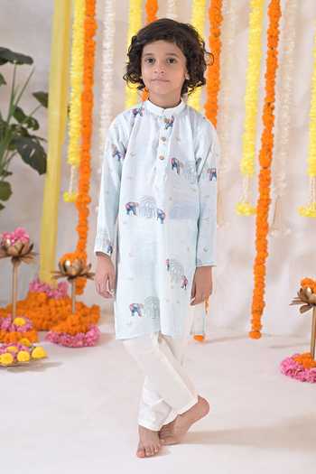 The Plum Bum Animal Print Kurta & Solid Pant Set 