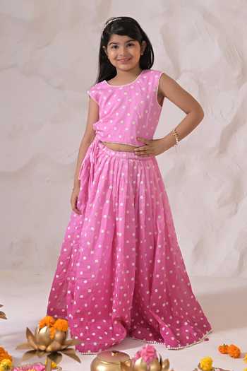 The Plum Bum Ombre Chanderi Lehenga & Blouse Set 