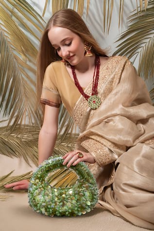 Versuhz Pistachio Bloom Luxe Handbag 