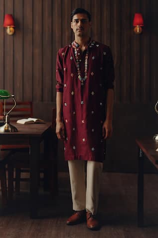 Twenty Nine Kutch Embroidered Kurta & Kanthawork Pant Set 
