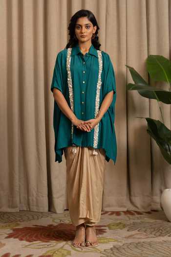 Vanshika Agarwal Label Tressa Embellished Kaftan & Dhoti Skirt Set 