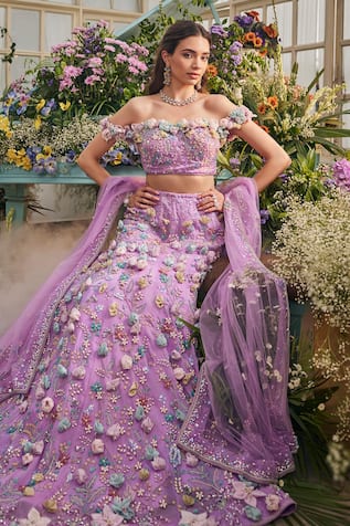 Baya Embroidered Floral Mermaid Lehenga Set 