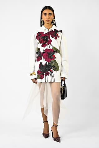 Huemn Fanged Floral Cotton Shirt 